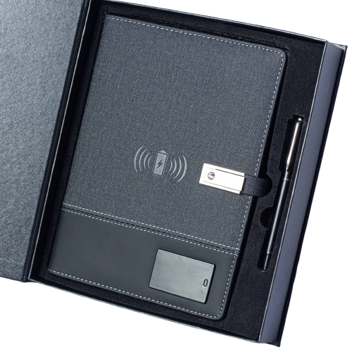 LampOn-8000mAh Wireless Charging Power Bank Table Lamp Notebook Set A5 Size