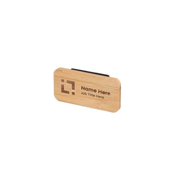 Bamboo Name Badge with Magnet