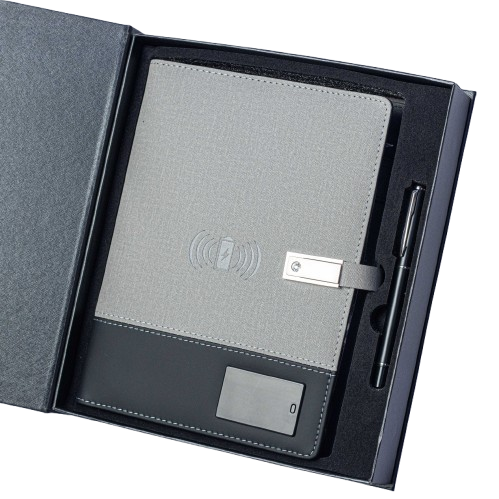 LampOn-8000mAh Wireless Charging Power Bank Table Lamp Notebook Set A5 Size