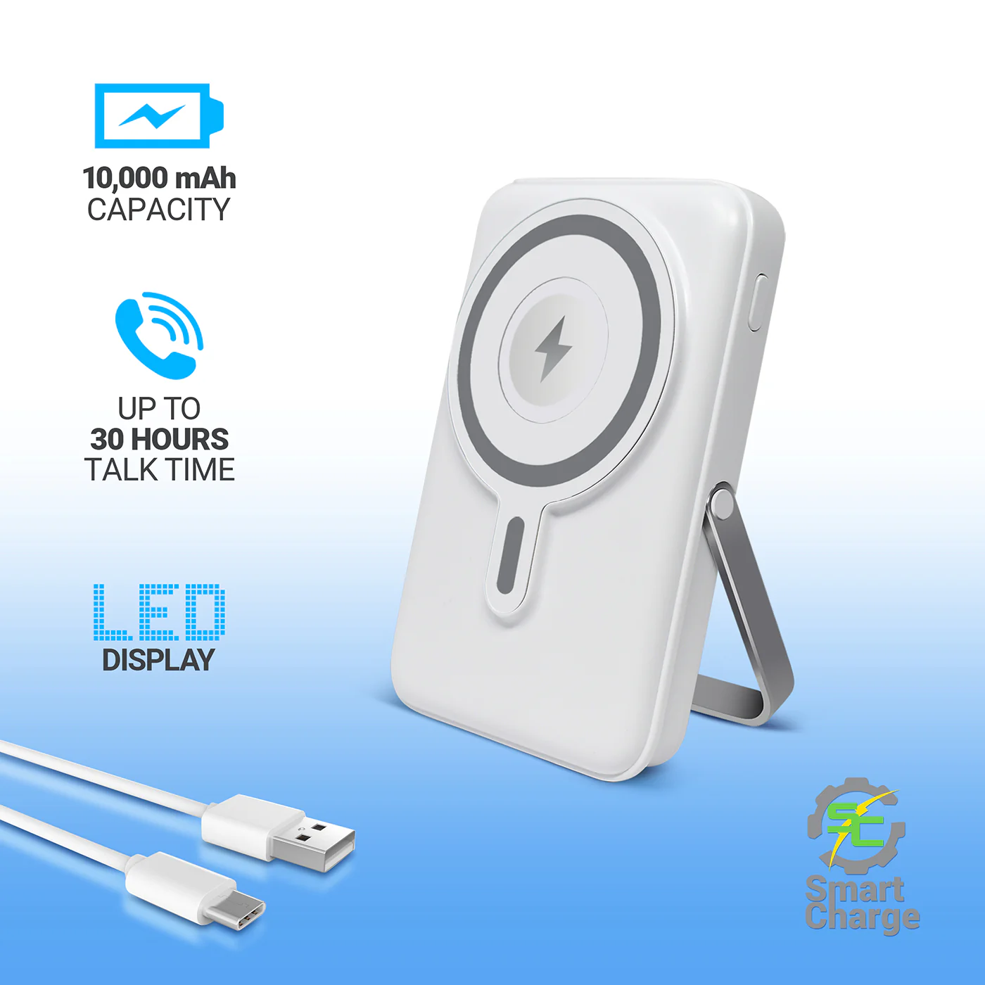 PowerMag Pro Wireless Charging Battery & Desktop Stand 10000mAH