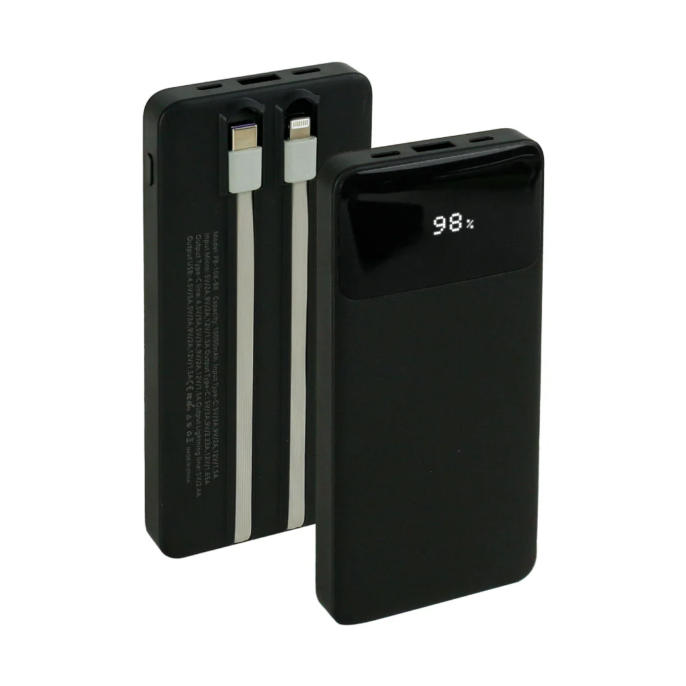 Malta Powerbank with Built-in Cables & LED Screen