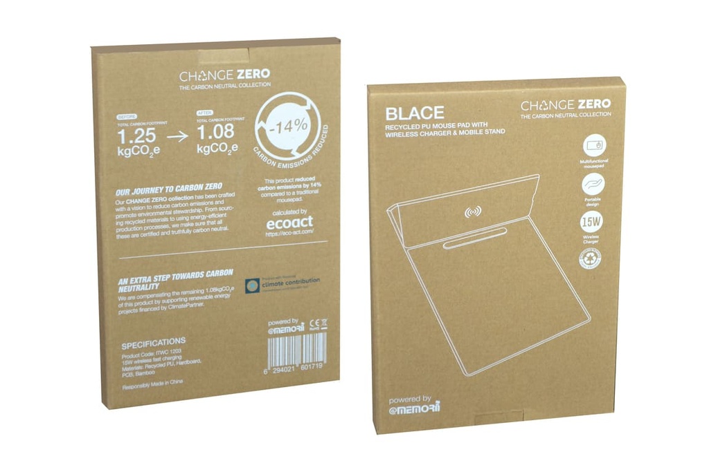 BLACE - CHANGE ZERO Recycled PU 15W Wireless Mousepad & Desk Organizer