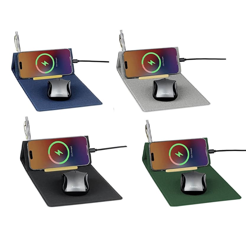 BLACE - CHANGE ZERO Recycled PU 15W Wireless Mousepad & Desk Organizer