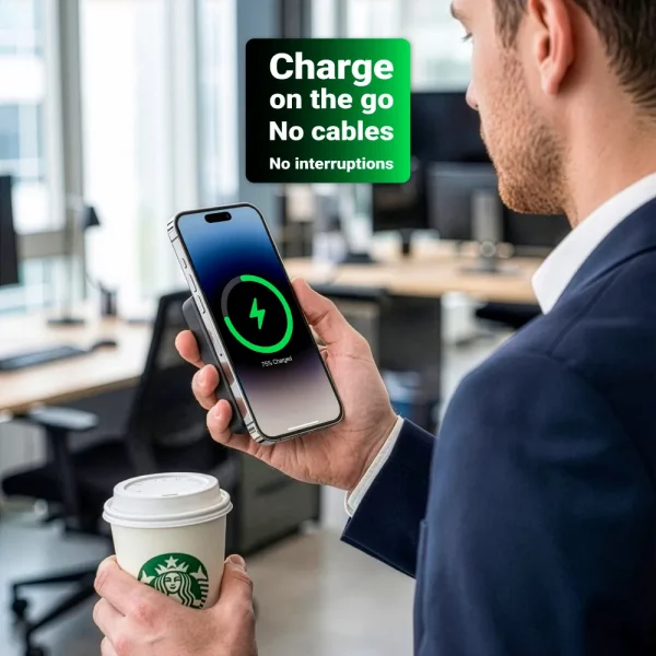 MagSafe Wireless Powerbank, Light-Up Logo, 15W Fast Charging, 8K mAh