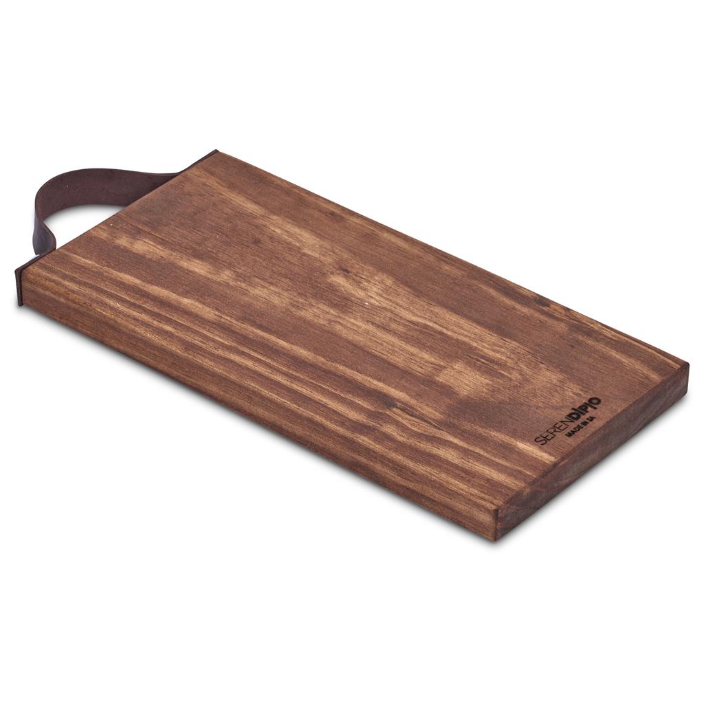 Serendipio Small Team Time Wooden Tray with Leather Strap