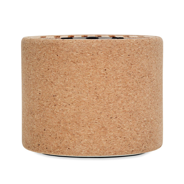Round + 5.3 wireless speaker in ABS with cork