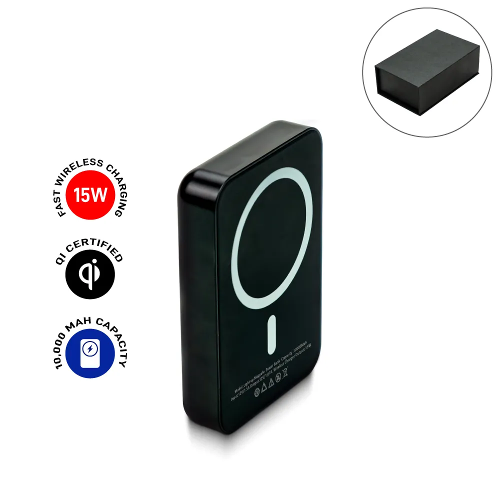MagSafe Wireless Powerbank, Light-Up Logo, 15W Fast Charging, 8K mAh