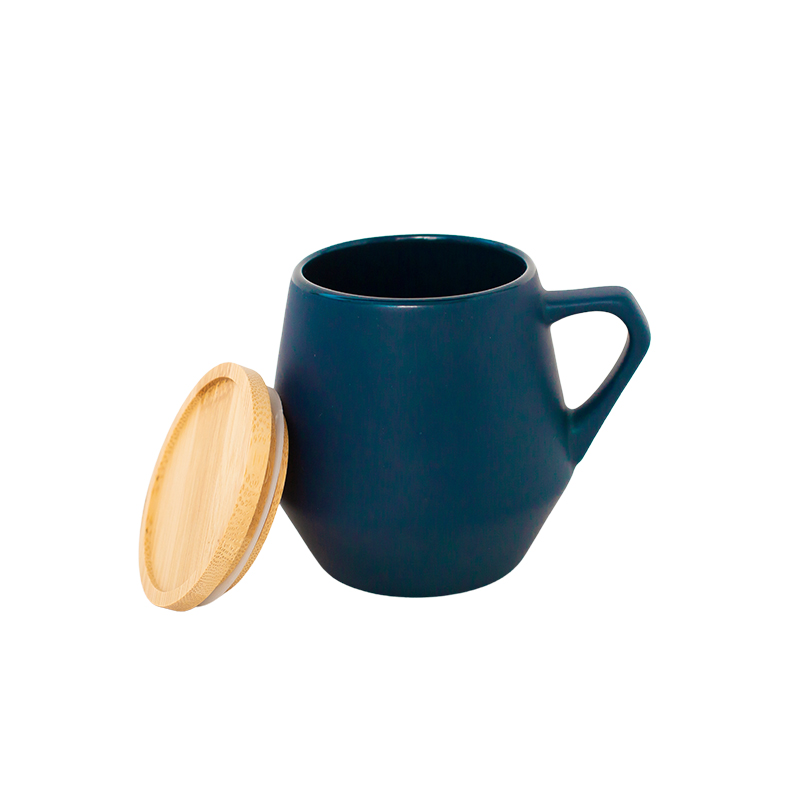 SEVILLA - eco-neutral Ceramic Mug with Bamboo Lid - Dark Green